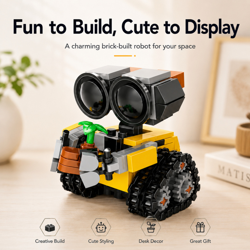 Model Kit Display - Mini Robot Building Blocks Set, Cute