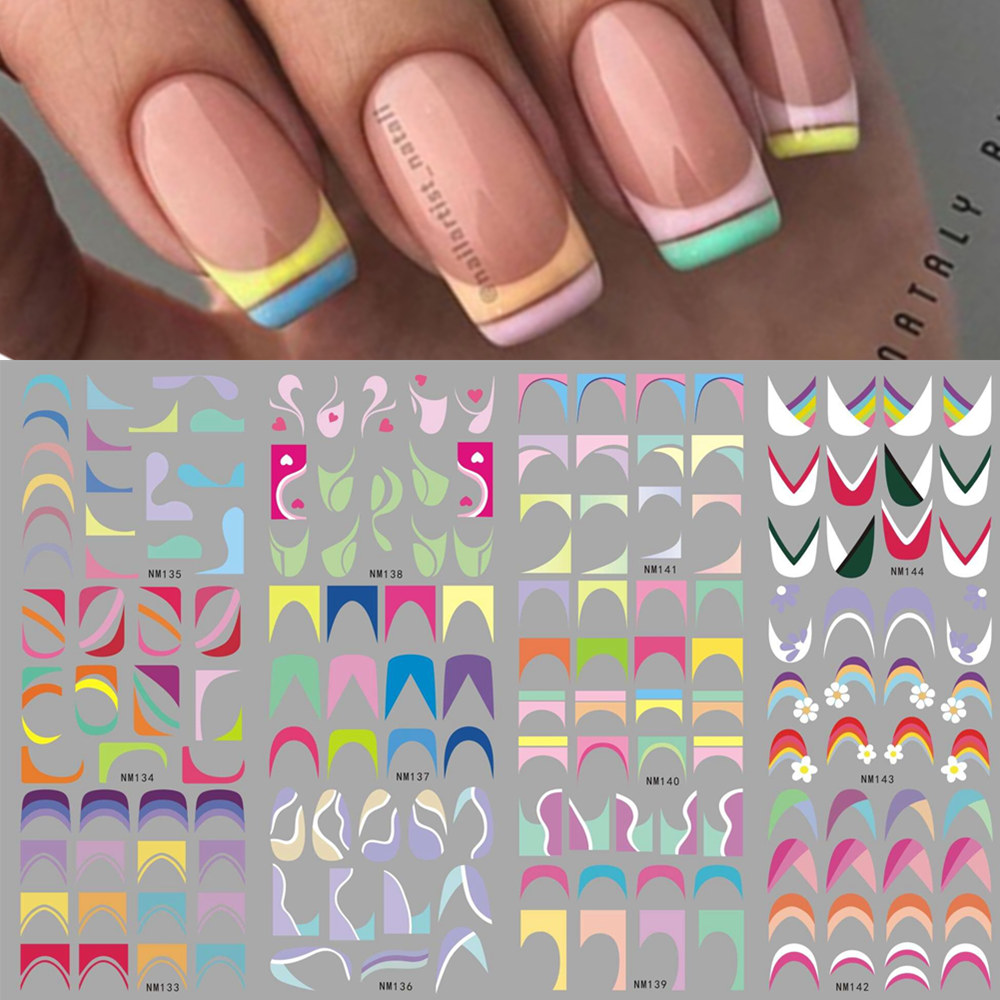 Waterslide Decal Paper - French Tips Nail Slider Stickers Tattoo