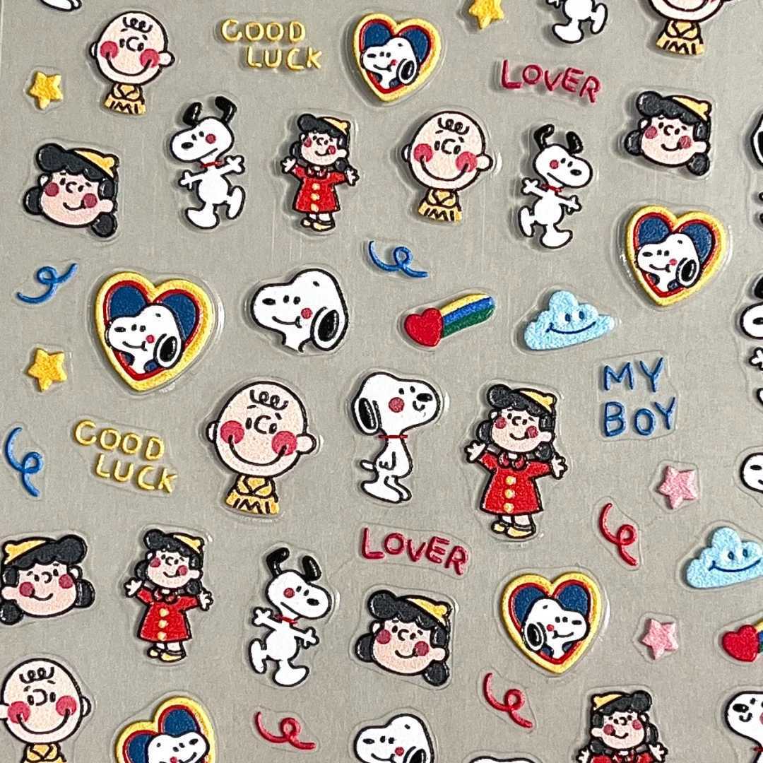 Waterslide Decal Paper - Cartoon Snoopy Embossed 3D Relief Stickers,
