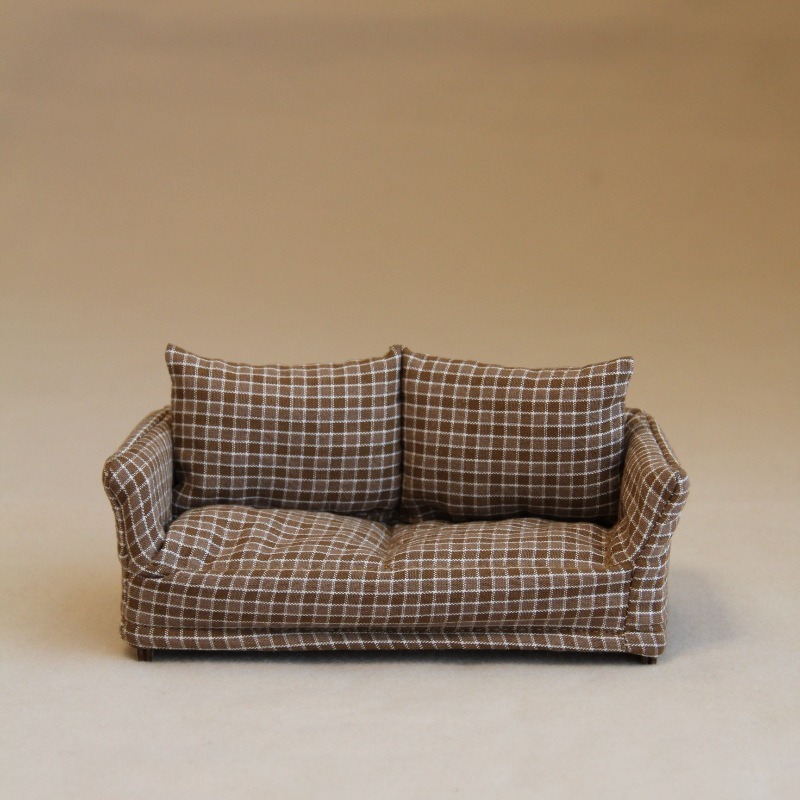 Vintage Miniature Sofa Plaid F - Model Kit Vintage ulasan dan harga