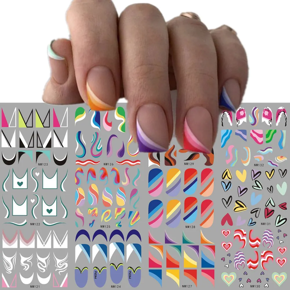French Tips Nail Slider Sticke - Waterslide Decal Paper ulasan dan harga