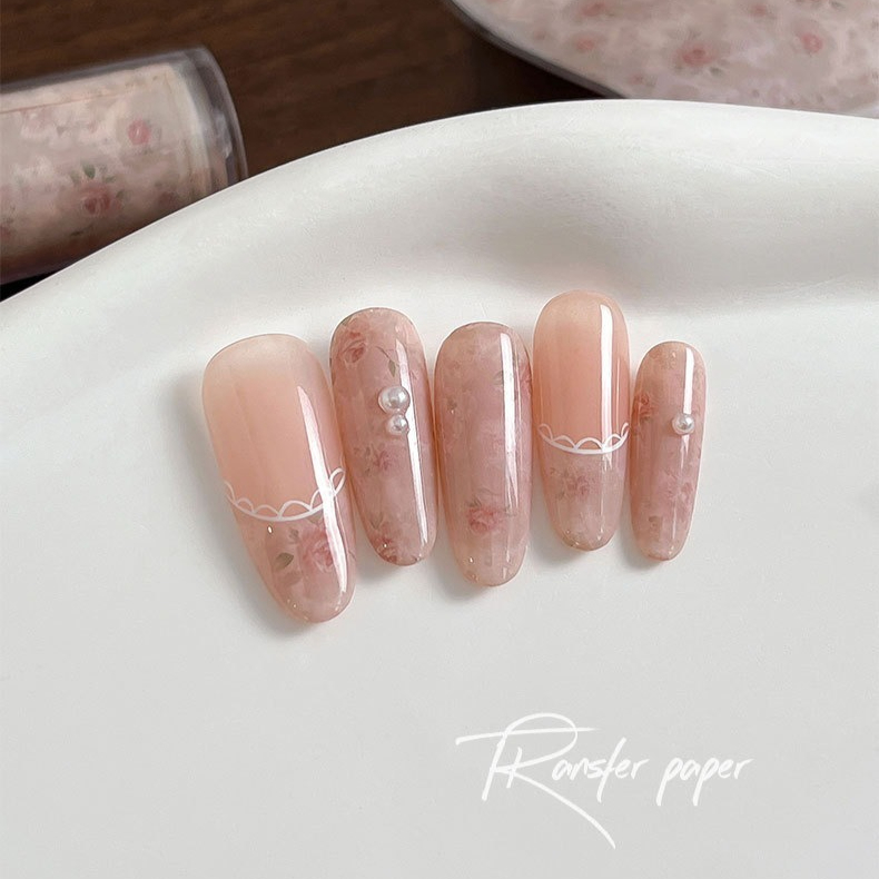 100cm Floral Nail Transfer Pap - Waterslide Decal Paper ulasan dan harga