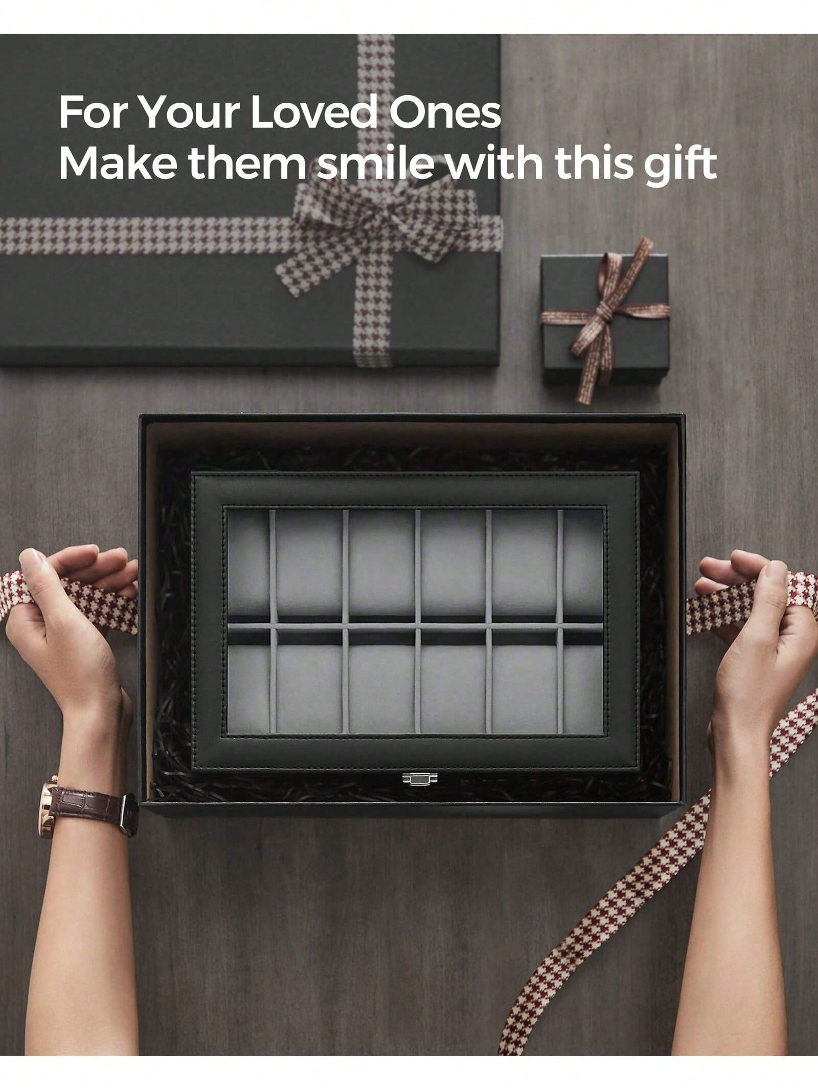 12-Slot Lockable Watch Box wit - Model Kit Display ulasan dan harga