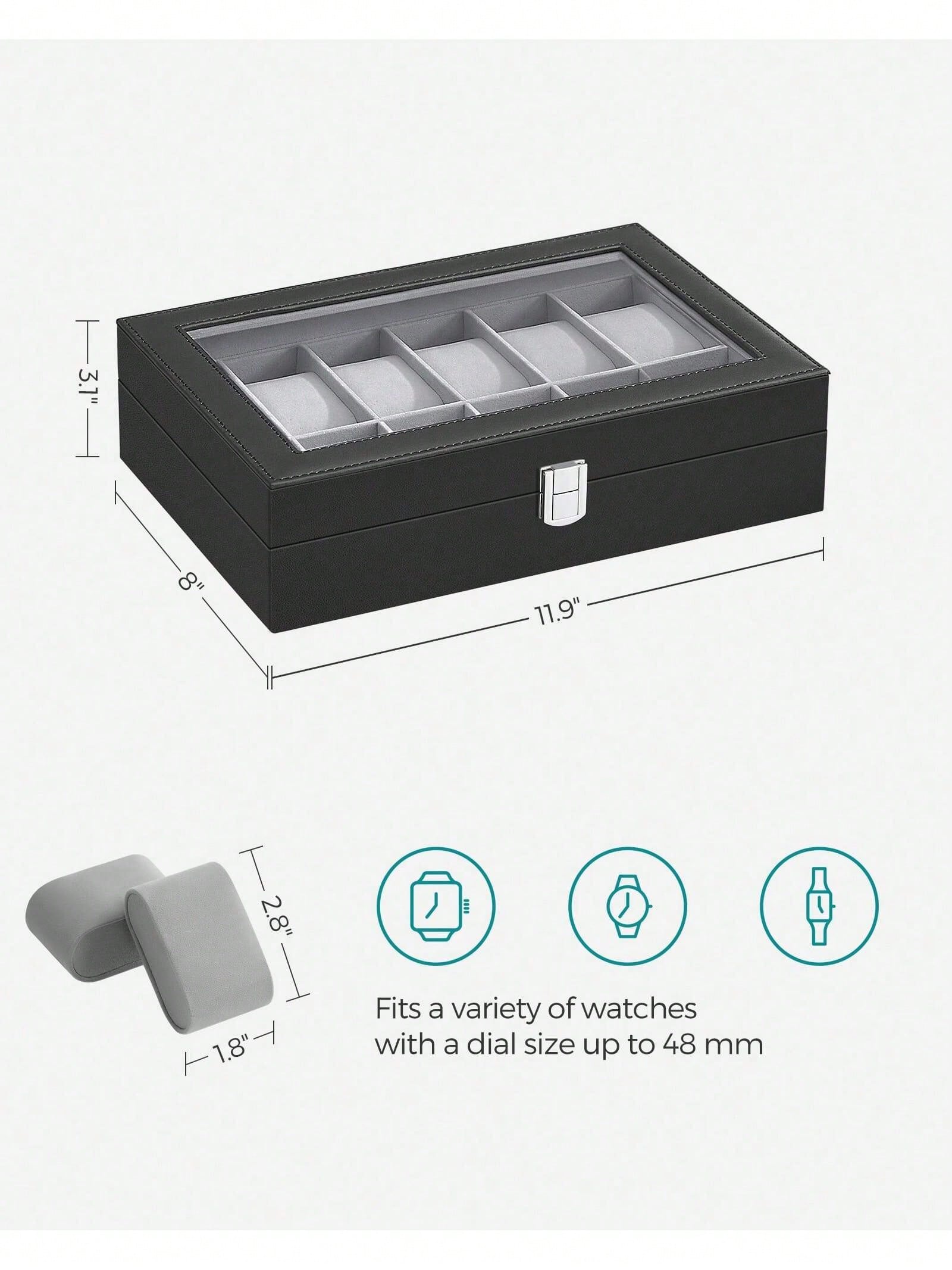 12-Slot Lockable Watch Box wit - Model Kit Display ulasan dan harga