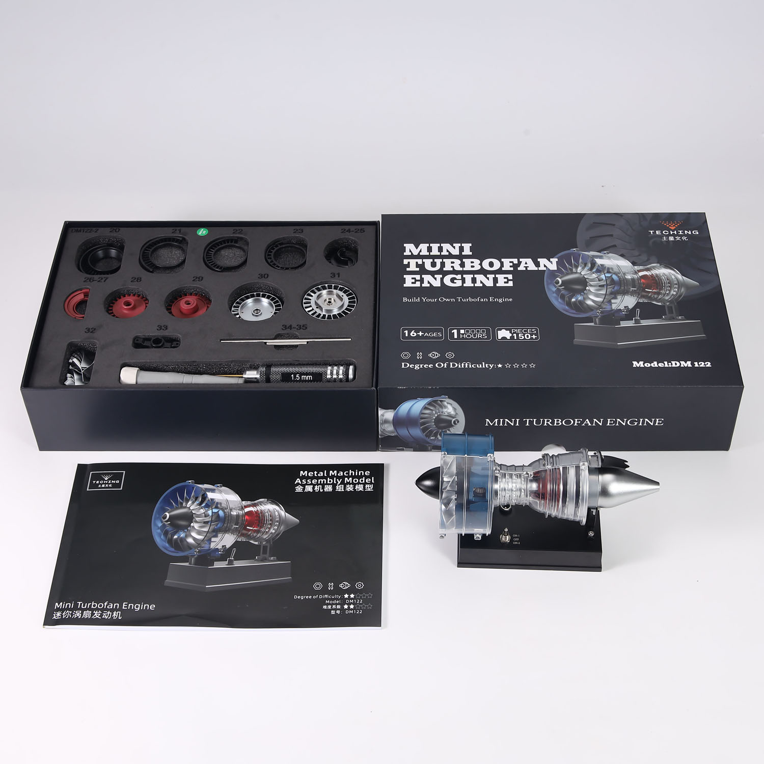 DM122 TECHING Mini Metal Aero  - Model Kit Motor Nuclear ulasan dan harga