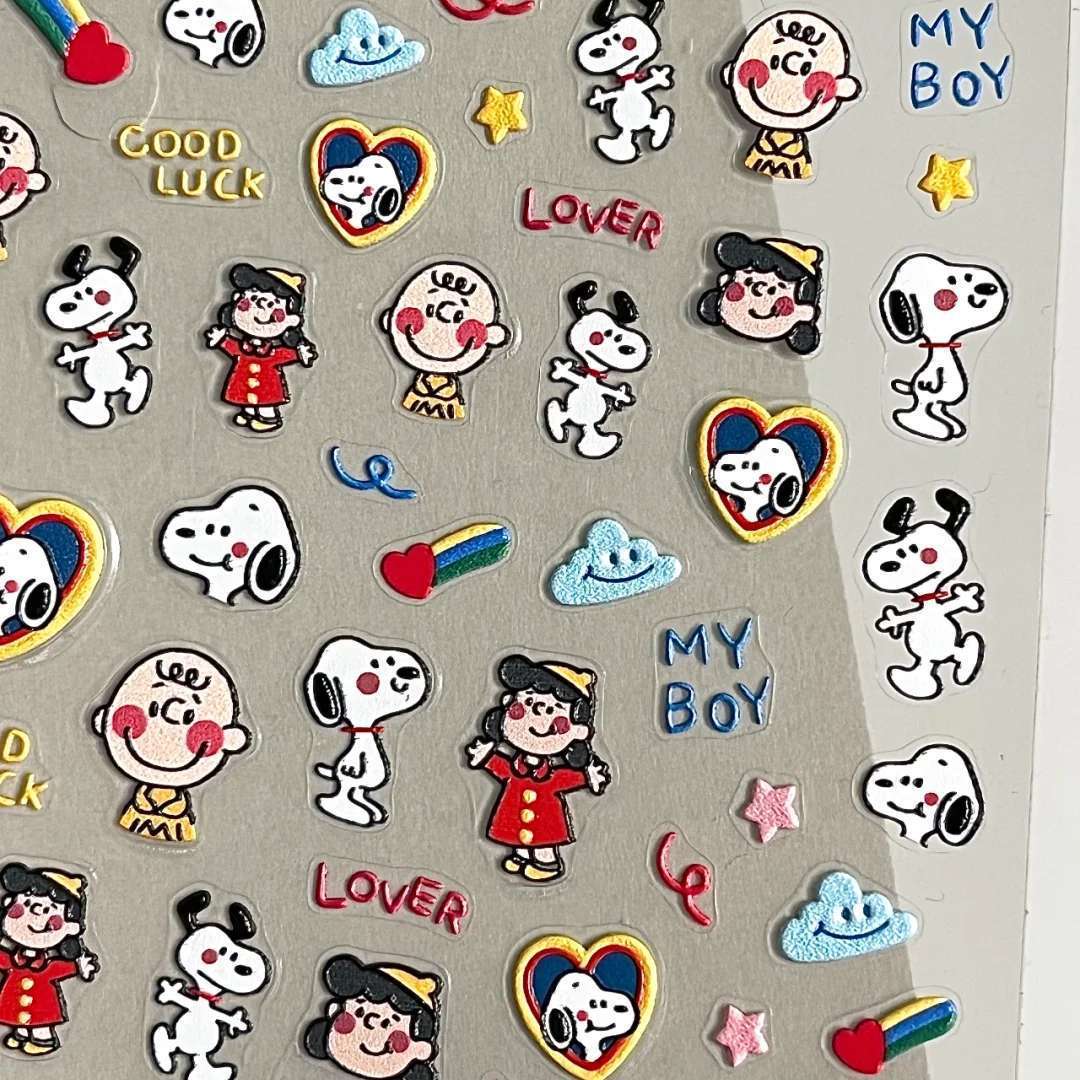 Cartoon Snoopy Embossed 3D Rel - Waterslide Decal Paper ulasan dan harga